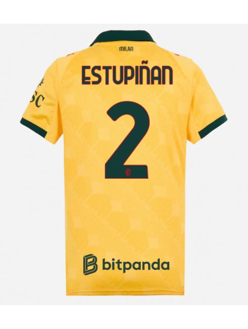 AC Milan Pervis Estupinan #2 Ausweichtrikot für Frauen 2025-26 Kurzarm AC Milan Pervis Estupinan #2 Ausweichtrikot für Frauen 2025-26 Kurzarm